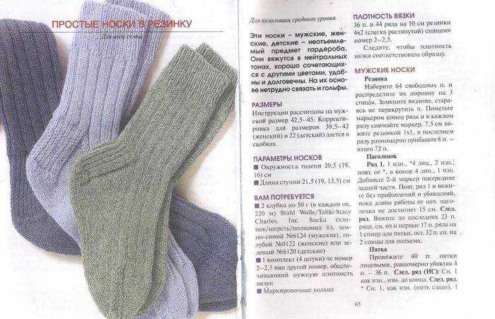 Мужские носки спицами: варианты вязания для начинающих