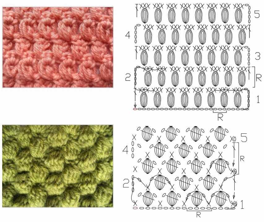 Схема крючком пышные столбики