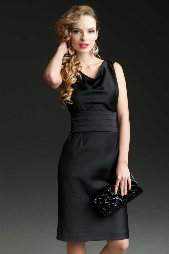 Образ маленькое черное платье и прическа