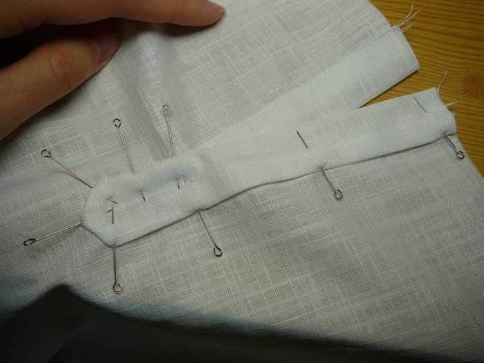 Вариант обработки цельнокроеной планки рубашки