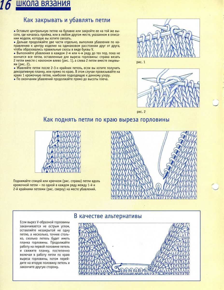 Вязание спицами вырез v образный схема вязания