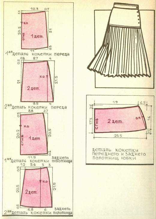 Выкройка юбки с кокеткой Моделирование юбки с кокеткой следует начать с построения выкройки-основы юбки по вашим меркам Подробные инструкции вы найдете