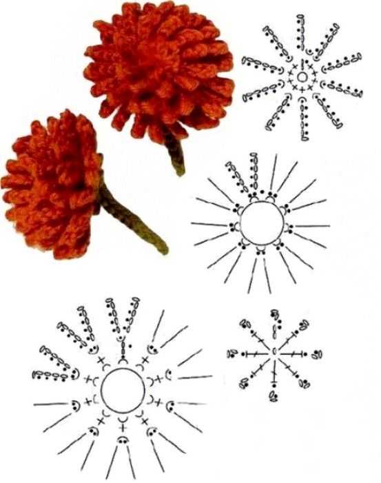 Вязание крючком цветов - схемы, уроки, нюансы и идеи как связать цветы крючком (145 фото)