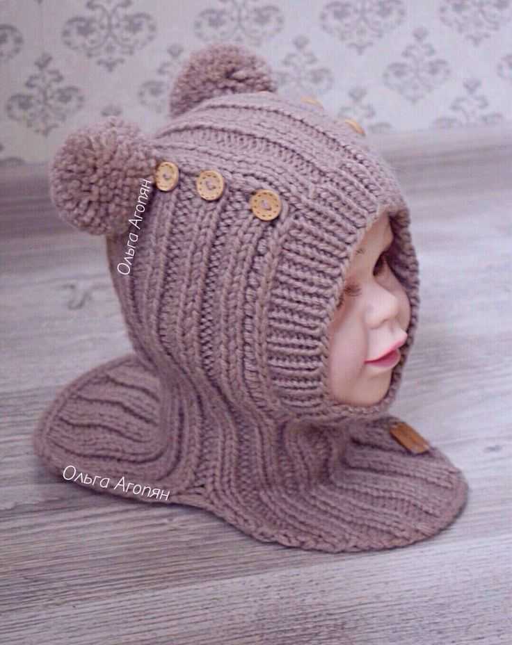 Вязаная шапка для девочки спицами на зиму