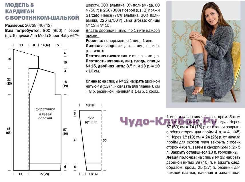 Вязаный кардиган спицами — учимся вязать кардиган по схемам с описанием. фото модных моделей для женщин
