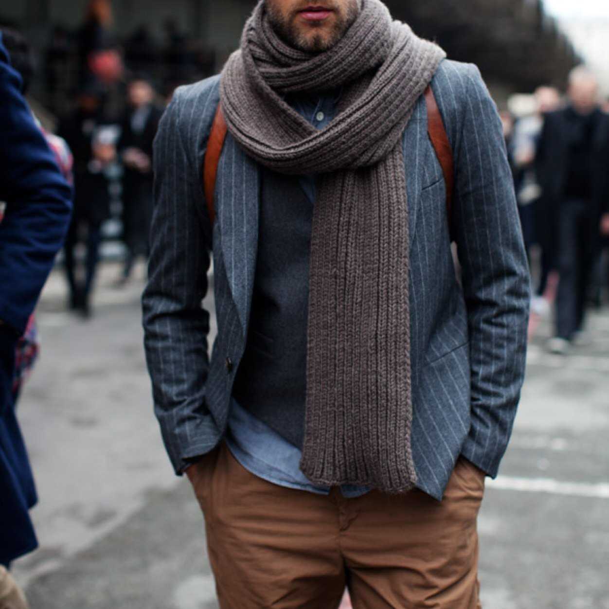 Оформление и узор для мужского шарфа.