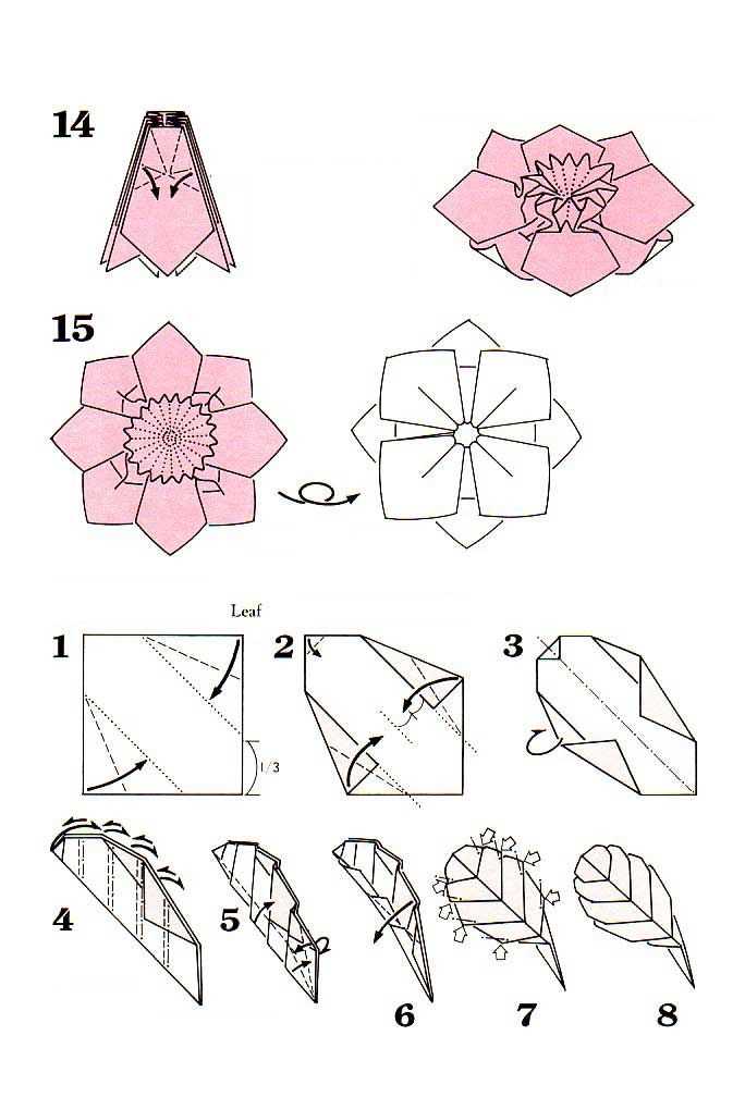 Лотос оригами схема сборки пошаговая