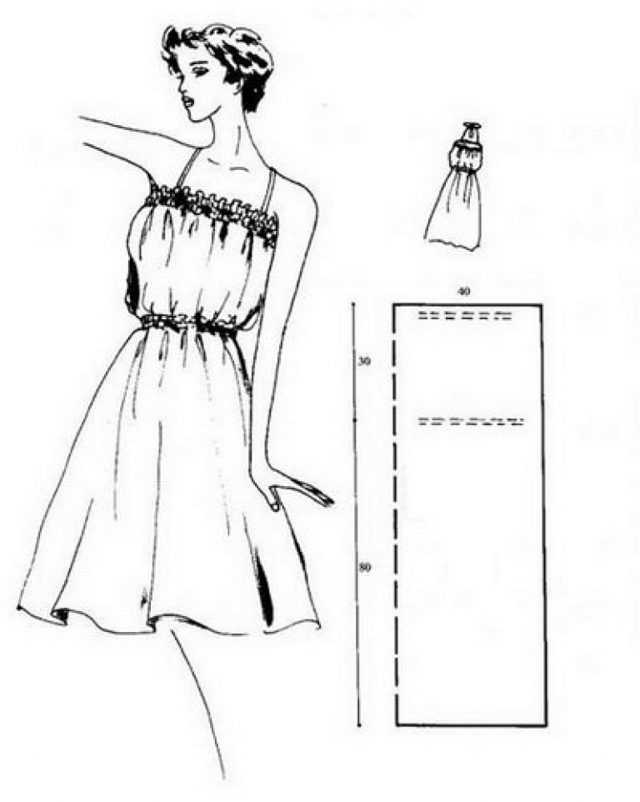 Выкройки 50 размера простого летнего платья в натуральную величину