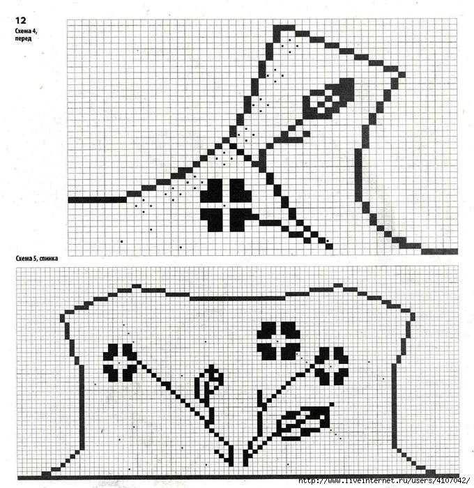 Рисунки для филейного вязания крючком со схемами и описанием