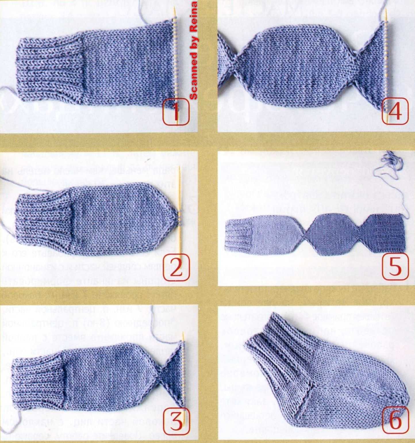 Как связать носки на 2х спицах — самый простой способ