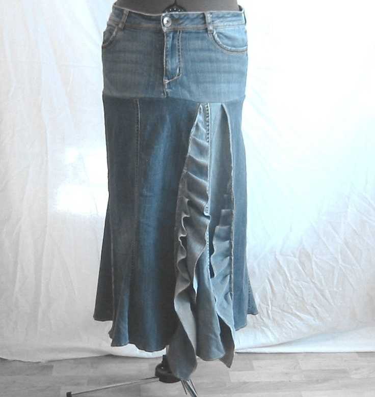Как перешить джинсы в юбку с фото пошагово