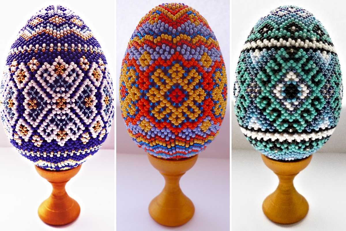 Пасхальные яйца из бисера: схемы плетения для начинающих, фото и видео