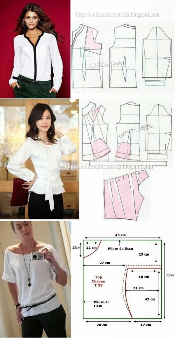 Модели блузок для полных женщин с выкройками