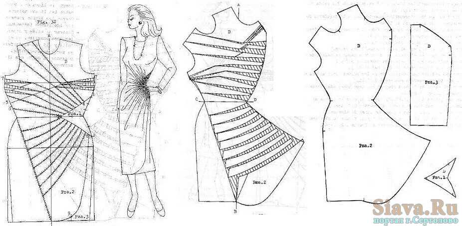 Выкройка платья с асимметричной драпировкой | pokroyka.ru-уроки кроя и шитья